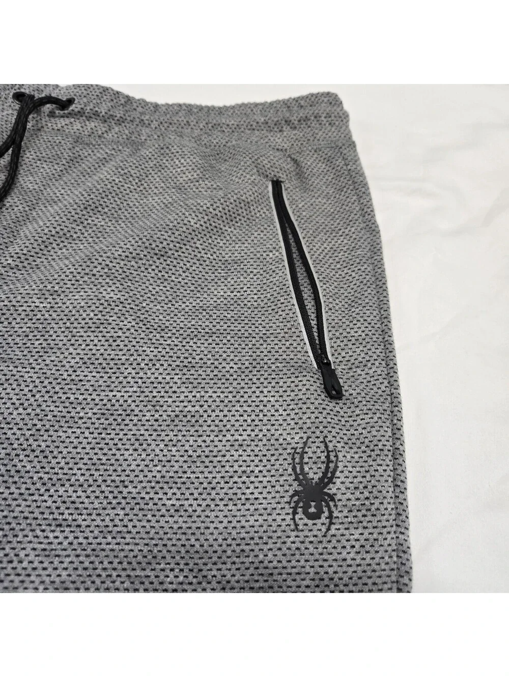 EUC Men's LARGE Spyder Active Pro Web Reflective Jogger Sweatpants Light Grey